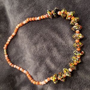 Choker necklace murano style bead